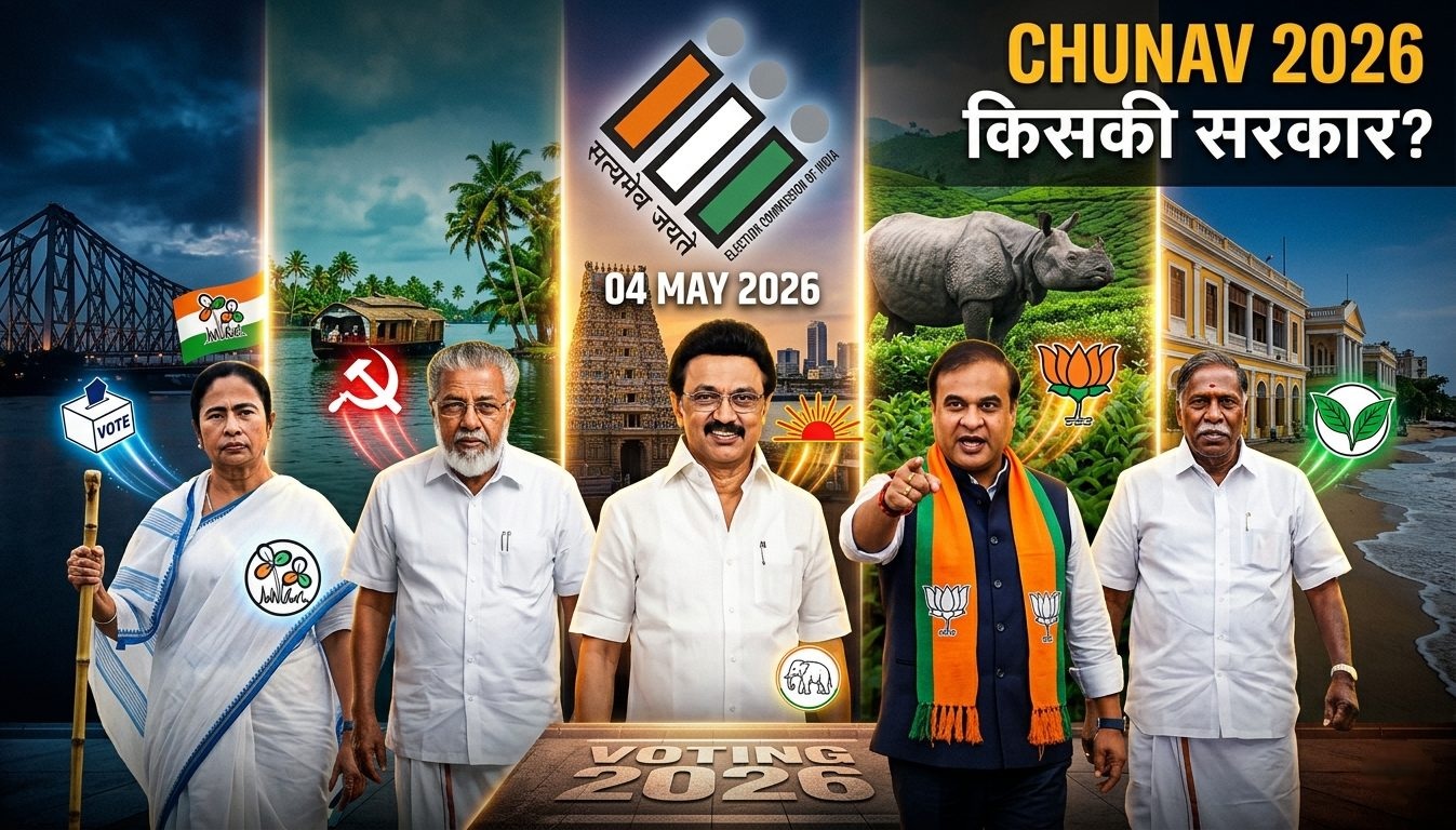 Bengal से Kerala तक चुनावी बिगुल! तारीखों का एलान, कहां कितने फेज और किसकी बन रही सरकार?